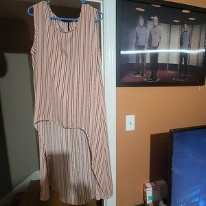 NY and Co PINK STRIPE HI-LO BLOUSE 00385006